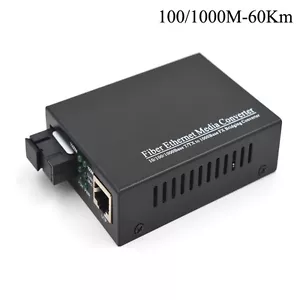 Gigabit Ethernet Media Converters 1000M RJ45 SC Single Fiber Single Mode 60KM - Picture 1 of 10