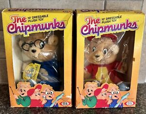 The Chipmunks-Ideal 10" Dressable Plush Toy Dolls Vintage 1983 Alvin Simon