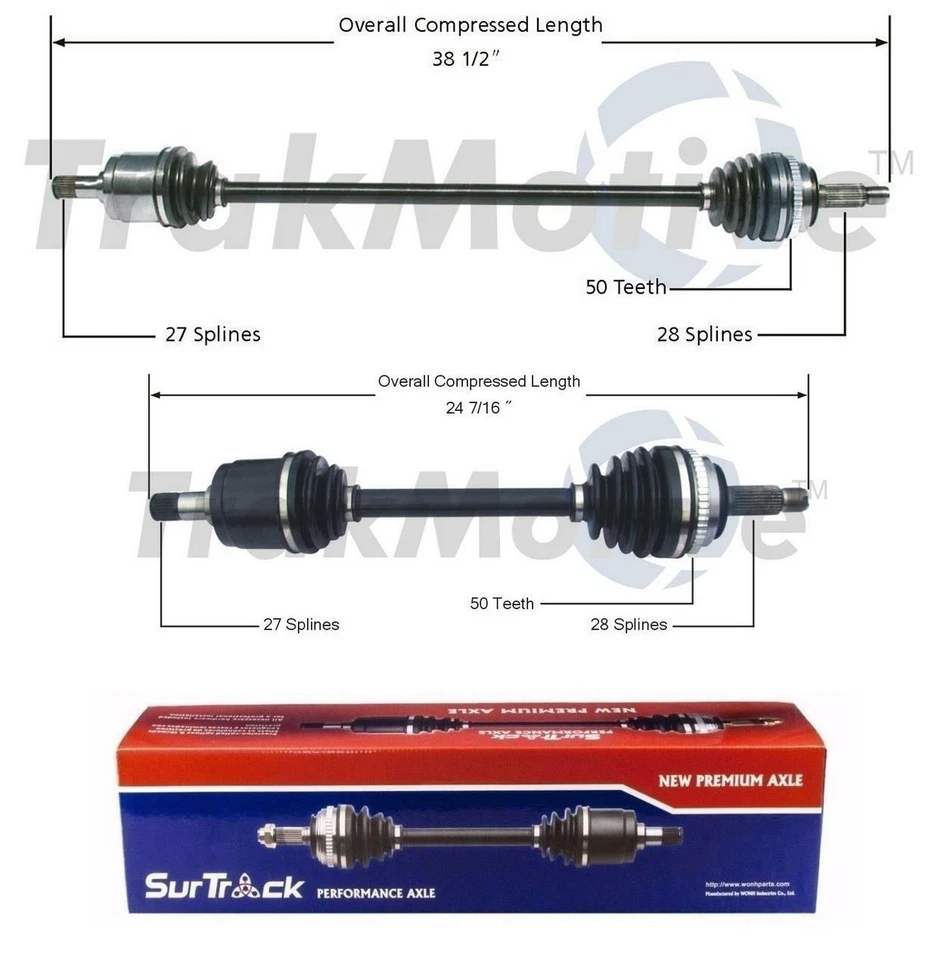 Surtrack Front CV Axle Shaft Kit for 1995-1997 Honda Accord - Image 1 of 1