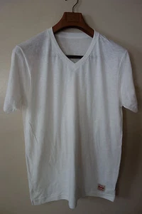  SPORTIQE MEN'S SHORT SLEEVES OFF WHITE COTTON T-SHIRT SIZE L NWOT WITH DEFECTS - Picture 1 of 3