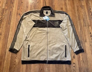 Adidas Originals 2006 Velour Trefoil Sport Lore Shield Track Jacket 4XL Tall 4XT - Picture 1 of 14