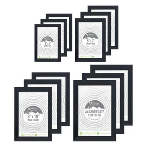 [Box of 30] Black GLASS Photo Picture Frames Wall Portrait WHOLESALE BULK BUY - Picture 1 of 19