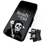 Printed Faux Leather Flip Phone Case For Samsung - Ready To Die Reaper Death