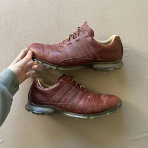 Adidas Adipure Classic Golf Shoes Waterproof Brown Size 10 - Picture 1 of 9