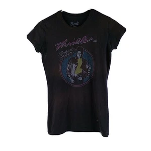 Bravado Women's XL Black Michael Jackson Thriller Print Short Sleeve Tee Flaw - Picture 1 of 10