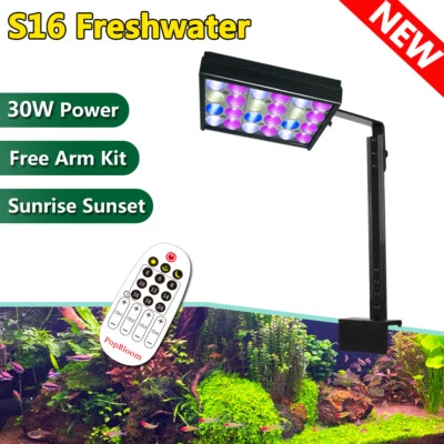 POPBLOOM Shannon16 Nano Led Planted Aquarium Light Full Spectrum for Freshwater Fish Tank