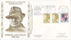 Enveloppe Philatélique 1983 Héros de la France Hommage à Jean Moulin 16 - Picture 1 of 2