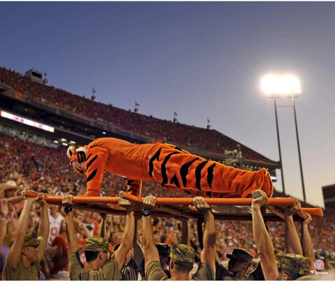 Clemson Tigers Unsigned Tiger Touchdown Pushup Photograph Cover