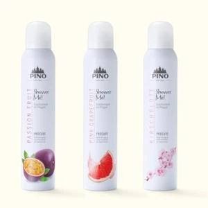 3x Pino Shower Me! - Duschschaum mit Pflegeöl - 3x 200 ml - fruchtig und blumig - Bild 1 von 4
