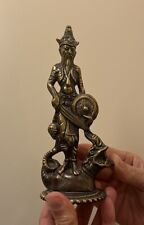 Statua guerriero cinese in ottone/bronzo massiccio
