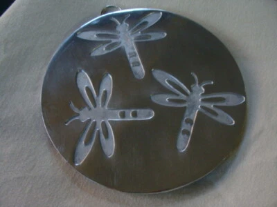 ¿Metal aluminio COPCO vintage? Decoración colgante Trivet 3 libélulas Foto 1 de 4