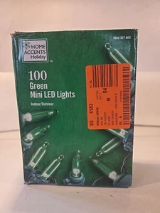 Home Accents Holiday 28ft. - 100 Green Mini LED Lights Christmas - Picture 1 of 4