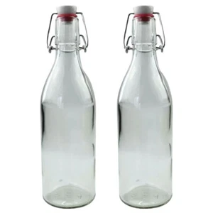 mikken 2 Glasflaschen 500 ml Bügel-Flaschen mit Bügelverschluss aus Porzellan - Bild 1 von 4