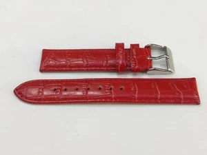 SARTEGO Diamond Collection Genuine Leather red Wrist Watch Strap Band 18mm - Picture 1 of 6