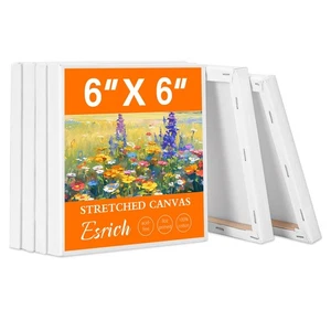 ESRICH Small Stretched Canvas for Painting 6x6 inch, 2/5Profile Art Primed 6 - Picture 1 of 7