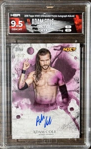 Adam Cole 2018 Topps WWE Undisputed NXT Purple 3/5 Autograph RC HGA 9.5 Gem Mint - Picture 1 of 2