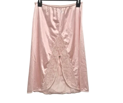 Pinup de encaje vintage Maidenform Chantilly rosa suave medio deslizamiento satinado talla pequeña Foto 1 de 4
