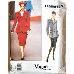 Lagerfeld Vintage Sewing Pattern Straight Skirt Jacket Bust 31.5 - 34 Vogue 1719 - Picture 1 of 6