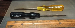 2 VTG. STANLEY USA BELL SYSTEM SCREWDRIVER KS6854, Yellow & Black handles, 1/8" - Picture 1 of 13
