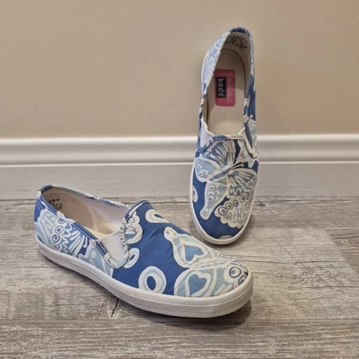 Zapatillas sin cordones vintage Lilly Pulitzer x KEDS con estampado de mariposas talla 6,5 azul blanco Foto 1 de 4