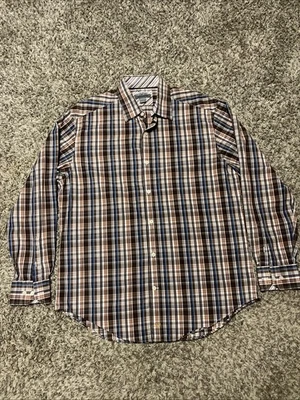 Camisa Johnston Murphy Para Hombre Grande L Cuadros Manga Larga Ajuste A Medida Preppy Foto 1 de 4