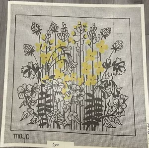TELA VINTAGE ANNI '70 BIANCO NERO GIALLO FLOREALE MAIONESE - Foto 1 di 1
