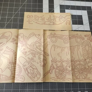 Western Covered Wagon Iron-On Transfer Patterns - MCM Workbasket Designs - Picture 1 of 8