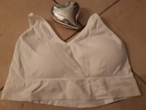 BH Bustier Damen, Racerback, Cups gefüttert, Feinripp Opt., weiß, Gr. M - Bild 1 von 3