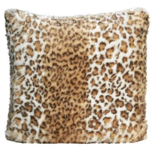 Winterhome Fellkissen Dekokissen Schneeleopard Kunstfell Fellimitat 45x45 - Bild 1 von 3