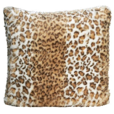 Winterhome Fellkissen Dekokissen Schneeleopard Kunstfell Fellimitat 45x45 - Bild 1 von 3