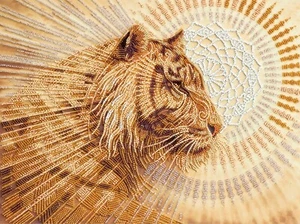 Abris Kunst Perlen Stickerei Kit Defender, Nadelspitze Kit, Zum Selbermachen Perlen Golden Tiger - Bild 1 von 15