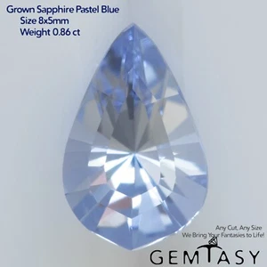 Cut stone - Sapphire Light Blue Czochralski Pulled lab grown facet Fancy 0.86ct - Picture 1 of 3