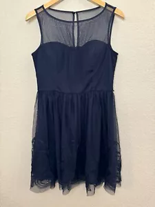 Db Studio Navy Blue Midi Cocktail Dress - Size Large - Picture 1 of 6