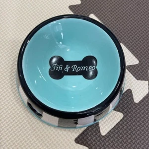 Tazón de comida para perro Fifi y Romeo tazón de agua de porcelana con caja sin usar I3 - Imagen 1 de 4