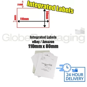 1000x ETICHETTE INTEGRATE EBAY/AMAZON A4 110x80mm (S11/G11) INDIRIZZO PEEL OFF - Foto 1 di 5