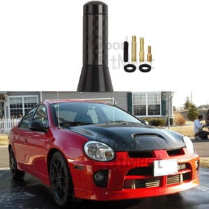 For Dodge Neon 2003 2004 2005 1.4" Short Black + Carbon Antenna Mast AM/FM Radio - Picture 1 of 14
