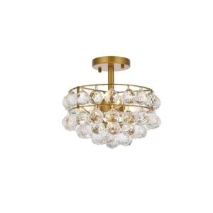Elegant Lighting Savannah 3 Light 12" Flush Mount, Brass - 1107F12BR - Picture 1 of 1