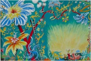 Dr Seuss THEODOR GEISEL "A Plethora of Flowers" Canvas MAKE OFFER - Picture 1 of 2