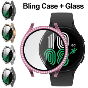 For Samsung Galaxy Watch FE 40mm Glass Screen Protector Diamond Case Bling Cover - Picture 1 of 20