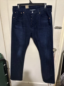 LEVI'S 501 Straight Leg Button Fly Denim Stretch Blue Jeans, Größe 38x34 - Bild 1 von 14