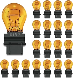 3157A(Amber) Bulbs 20 Pack,12V 3047 3057 3157LL 3157K 3457 3757 4057 4157 Miniat - Picture 1 of 12