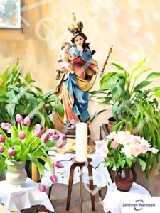 Kunst-Drucke-- 9.7.2024--Kirche-MutterGottes-Statue- -Druck auf Postkarte - Bild 1 von 5