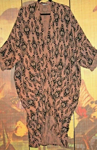 MADE IN ITALY O/S Tapered Bronze Sparkle Dress 74"CH Long Tribal Quirky Draping - Picture 1 of 12