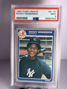 1985 FLEER UPDATE #U-51 RICKEY HENDERSON YANKEES HOF! PSA 9! MINT!