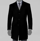 Kenneth Cole Men's Black Slim Fit Wool-Blend Overcoat Coat Jacket 42S $350
