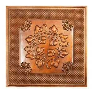 Faux tin ceiling tile cafe art decor wall panel PL66 Archaic copper 10pcs/lot - Picture 1 of 21