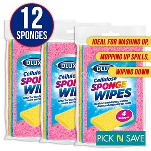 12 Cellulose Sponge Wipes Cleaning Kitchen Washing Wipe - Picture 1 of 3