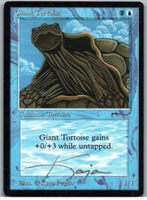 Giant Tortoise |MtG Magic Arabian Nights | Kaja Foglio Signed Old Silver Sig (B)