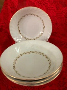 Vintage Grant Crest Fine China Japan Golden Swirl Set Of 4 Soup Cereal Bowls - Picture 1 of 3