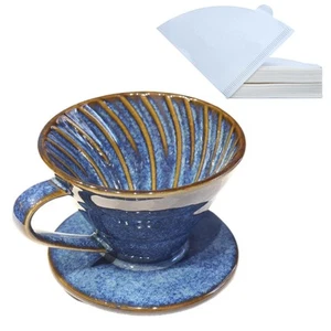 Goteador de café de cerámica incluye 50 filtros 01 verter sobre cafetera porcelana... - Imagen 1 de 9